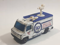 1995 Matchbox TV News Truck Van Sky Satellite Television White Die Cast Toy Car Vehicle