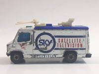 1995 Matchbox TV News Truck Van Sky Satellite Television White Die Cast Toy Car Vehicle