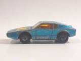 Vintage 1973 Lesney Matchbox Superfast No. 65 Saab Sonett III Metallic Blue Die Cast Toy Car Vehicle with Opening Rear Hatch - Made in England