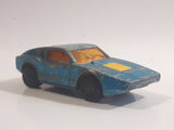 Vintage 1973 Lesney Matchbox Superfast No. 65 Saab Sonett III Metallic Blue Die Cast Toy Car Vehicle with Opening Rear Hatch - Made in England