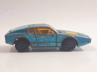 Vintage 1973 Lesney Matchbox Superfast No. 65 Saab Sonett III Metallic Blue Die Cast Toy Car Vehicle with Opening Rear Hatch - Made in England