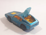 Vintage 1973 Lesney Matchbox Superfast No. 65 Saab Sonett III Metallic Blue Die Cast Toy Car Vehicle with Opening Rear Hatch - Made in England