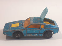 Vintage 1973 Lesney Matchbox Superfast No. 65 Saab Sonett III Metallic Blue Die Cast Toy Car Vehicle with Opening Rear Hatch - Made in England