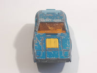 Vintage 1973 Lesney Matchbox Superfast No. 65 Saab Sonett III Metallic Blue Die Cast Toy Car Vehicle with Opening Rear Hatch - Made in England