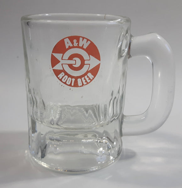 Vintage A & W Miniature 3 1/4" Tall Heavy Glass Root Beer Mug