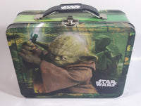 2010 Star Wars Yoda Jedi Master Green and Black Embossed Tin Metal Lunch Box