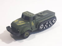 Unknown Brand Military Army Semi Truck with Tracks Dark Green Camouflage Die Cast Toy Car Vehicle