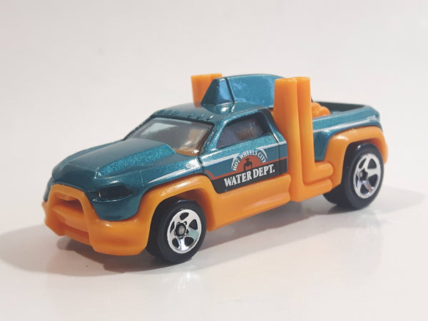 2012 Hot Wheels HW City Works Diesel Duty Truck Dark Teal Green and Orange Die Cast Toy Car Vehicle