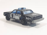 Vintage Majorette No. 240 Chevrolet Impala N31 Police Black and White 1/69 Scale Die Cast Toy Car Vehicle with Opening Doors