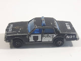 Vintage Majorette No. 240 Chevrolet Impala N31 Police Black and White 1/69 Scale Die Cast Toy Car Vehicle with Opening Doors