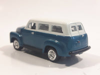 Johnny Lightning 1950 Chevy Suburban Dark Teal Blue Green with White Roof Die Cast Toy Car Vehicle with Opening Hood