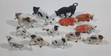 Vintage Plastic Farm Livestock Cattle Cows, Dairy Cows, Bulls, Calves Toys Made in Hong Kong Lot of 13