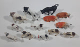 Vintage Plastic Farm Livestock Cattle Cows, Dairy Cows, Bulls, Calves Toys Made in Hong Kong Lot of 13