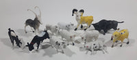 Vintage Plastic Farm Livestock Ram, Goats, Sheep, Bison Toys Made in Hong Kong Lot of 12