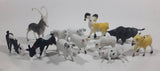 Vintage Plastic Farm Livestock Ram, Goats, Sheep, Bison Toys Made in Hong Kong Lot of 12