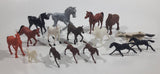 Vintage Plastic Farm Livestock Horses Toys Made in Hong Kong Lot of 16