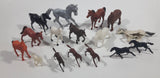 Vintage Plastic Farm Livestock Horses Toys Made in Hong Kong Lot of 16