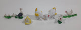 Vintage Plastic Farm Chickens, Hens, Baby Chicks, Goose, Baby Geese Toys Made in Hong Kong Lot of 6