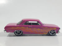 2017 Hot Wheels HW Flames '63 Chevy II Metalflake Pink Die Cast Toy Muscle Car Vehicle