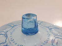 KIG Indonesia Light Blue Glass Lidded Candy Trinket Dish - Lid Handle is Chipped