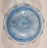 KIG Indonesia Light Blue Glass Lidded Candy Trinket Dish - Lid Handle is Chipped