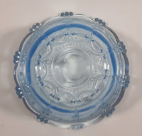 KIG Indonesia Light Blue Glass Lidded Candy Trinket Dish - Lid Handle is Chipped