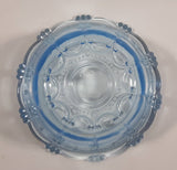 KIG Indonesia Light Blue Glass Lidded Candy Trinket Dish - Lid Handle is Chipped