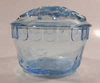 KIG Indonesia Light Blue Glass Lidded Candy Trinket Dish