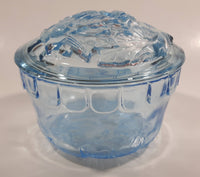 KIG Indonesia Light Blue Glass Lidded Candy Trinket Dish