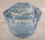 KIG Indonesia Light Blue Glass Lidded Candy Trinket Dish