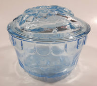 KIG Indonesia Light Blue Glass Lidded Candy Trinket Dish