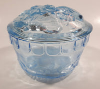 KIG Indonesia Light Blue Glass Lidded Candy Trinket Dish