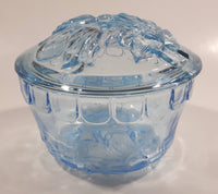 KIG Indonesia Light Blue Glass Lidded Candy Trinket Dish