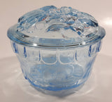 KIG Indonesia Light Blue Glass Lidded Candy Trinket Dish