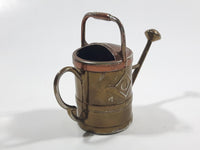 Vintage Heavy Brass Metal Flower Watering Can Doll House Miniature 2 3/8" Tall