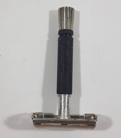 Vintage Gillette Razor Face Shaver Etched Pattern Metal Handle Twist Open