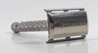 Vintage Gillette Razor Face Shaver Etched Pattern Metal Handle Twist Open