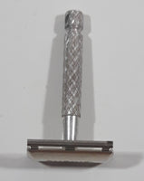 Vintage Gillette Razor Face Shaver Etched Pattern Metal Handle Twist Open