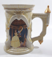 Rare Disney Parks Beauty and The Beast 3D Embossed Castle Shaped 5" Tall Ceramic Stein Mug