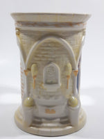 Rare Disney Parks Beauty and The Beast 3D Embossed Castle Shaped 5" Tall Ceramic Stein Mug