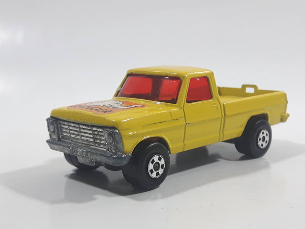 Vintage 1973 Lesney Matchbox Rolamatics No. 57 Wild Life Truck Ranger Yellow Die Cast Toy Dump Truck Vehicle