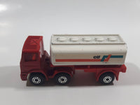 Rare Version Vintage 1973 Lesney Matchbox SuperFast 900 Leyland Freeway Gas Tanker Articulated Truck and Trailer ELF Red and White Die Cast Toy Car Vehicle