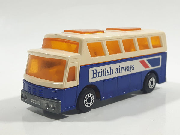 Vintage 1978 Lesney Matchbox Superfast  No. 65 Airport Coach Bus British Airways Blue and White Die Cast Toy Car Vehicle