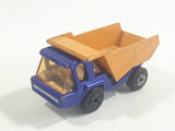 Vintage 1975 Lesney Matchbox Superfast No. 23 Atlas Dump Truck Blue and Orange  Die Cast Toy Car Vehicle