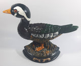 Vintage Hand Painted Mallard Duck Cast Iron Metal Door Stop