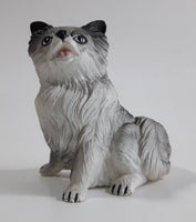 1988 New Ray Novelty Black, Grey, and White Dog Toy Hard Rubber Figure