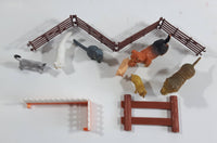 Vintage Plastic Farm Fences, Dogs, Cats Toys Made in Hong Kong and China Lot of 14 Pieces