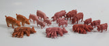 Vintage Plastic Farm Livestock Pig and Mother Pigs Feeding Pigs Toys Made in Hong Kong and China Lot of 17