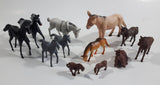 Vintage Plastic Farm Livestock Horses Toys Made in Hong Kong and China Lot of 12