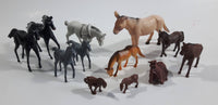 Vintage Plastic Farm Livestock Horses Toys Made in Hong Kong and China Lot of 12